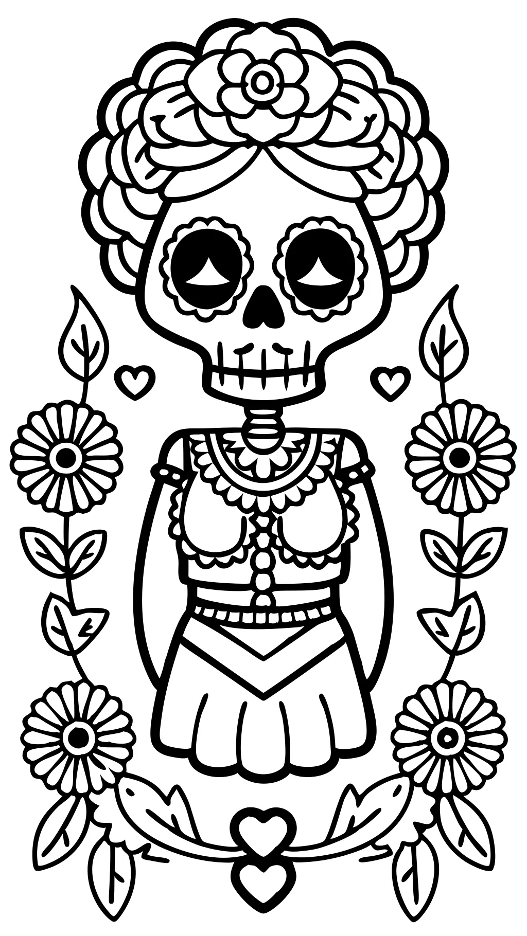 coloriage dia de los muertos